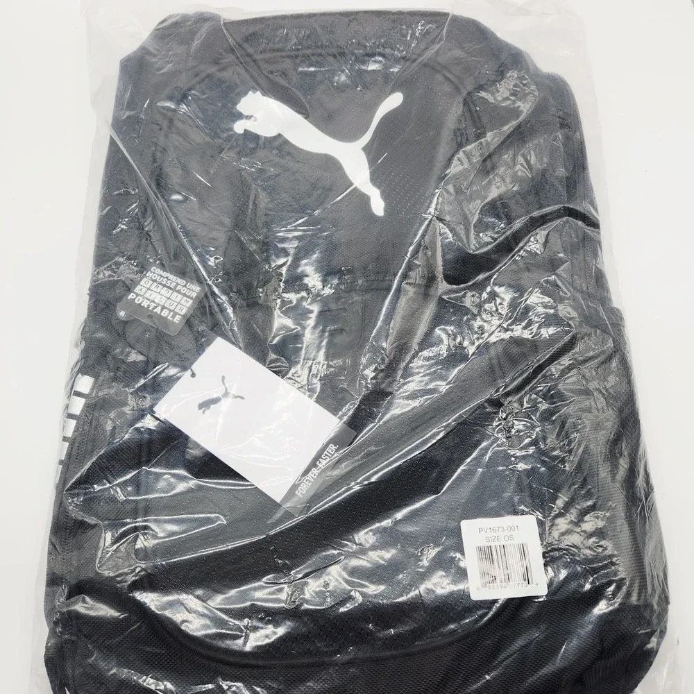 PUMA‎ Evercat Contender Backpack Black Silver 19x12.5x6.5 School Laptop Bag New